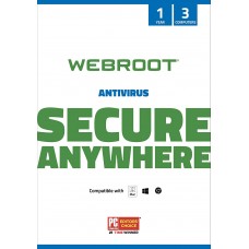 Webroot SecureAnywhere Antivirus Software 2021 for 3 Devices - Includes Identity Protection & Secure Web Browsing | 1 Year [PC/Mac Keycard]